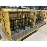 10, Steel fabricated Glazed unit storage trolleys, colour yellow, 40 locations, approx. size 1 x 2.1