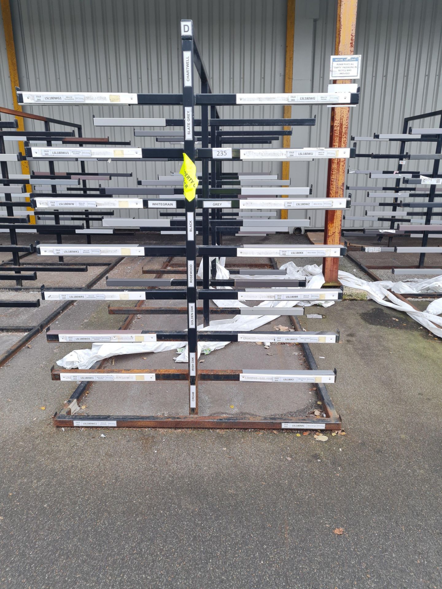 Welded Steel Double Sided Steel Stock Rack 5.2m x 1.65m W x 2.09m H