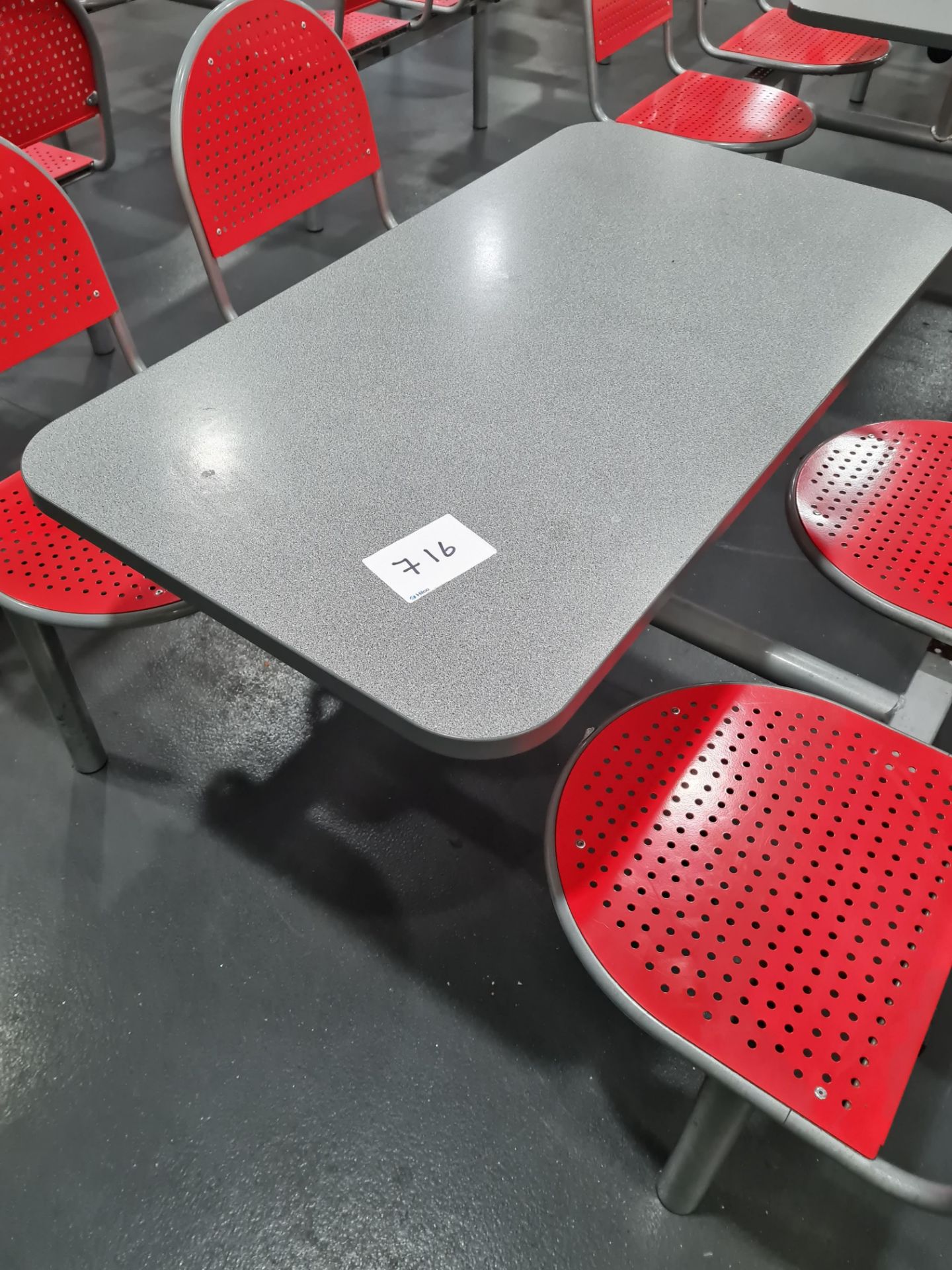 Four Person Steel Framed Canteen Table