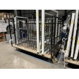 4, Steel fabricated uPVC frame storage trolleys. 19 locations, approx size 2.8x1.7x1.75m h.