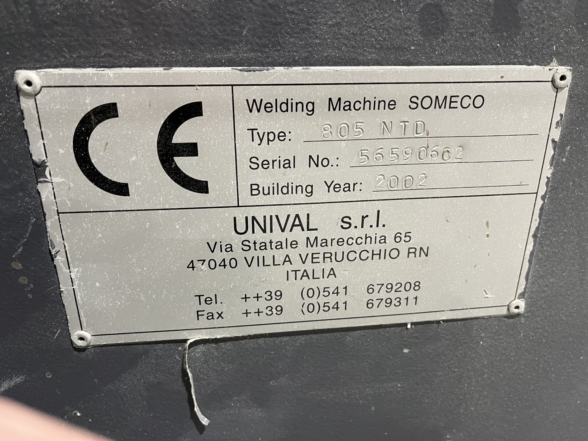 CL14 Someco 805 NTD 5 Head Welder Serial No. 56590602 (2002) - Image 2 of 2