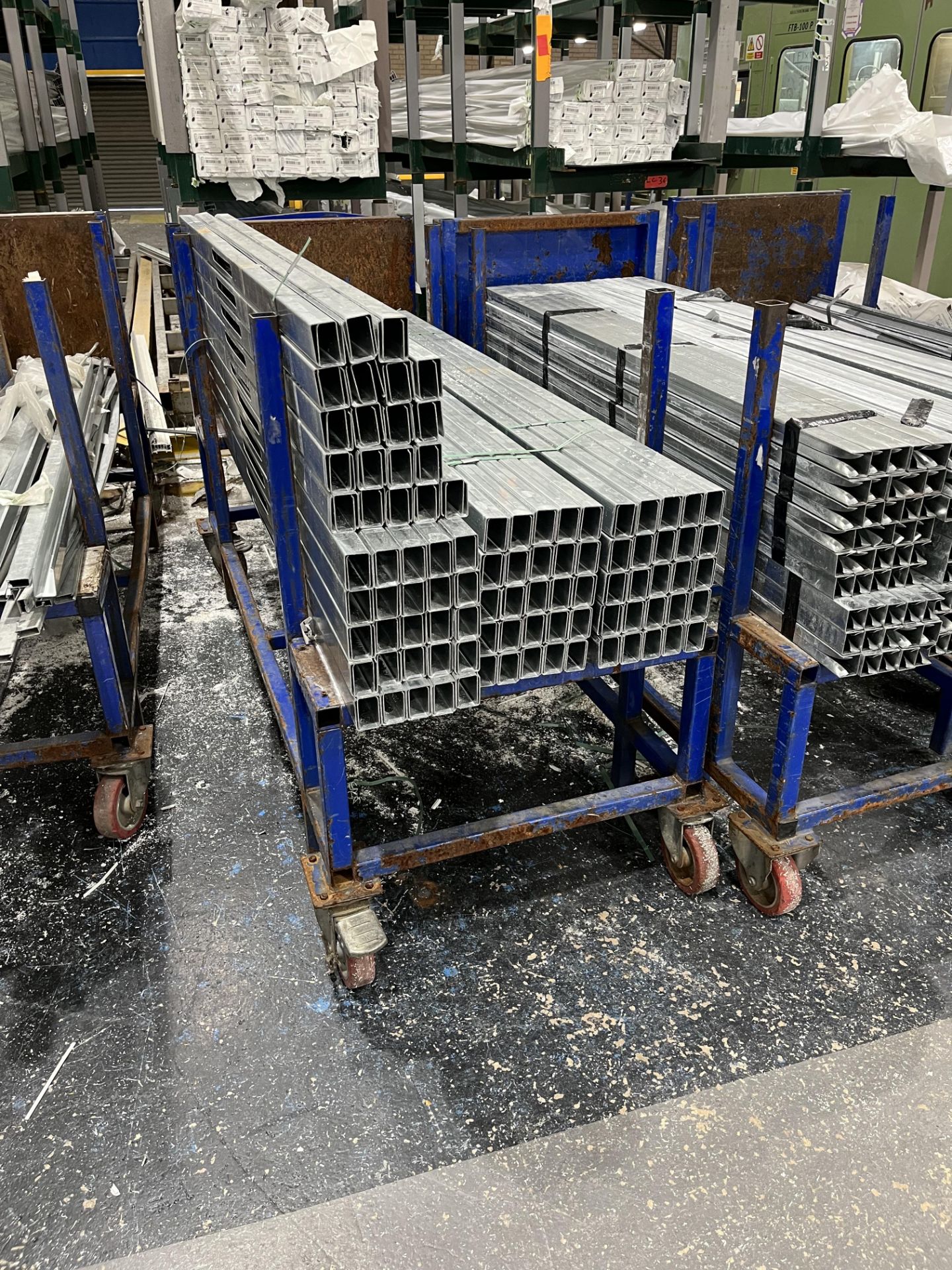 4, uPVC profile reinforcer storage trolleys (190x73x110cm)