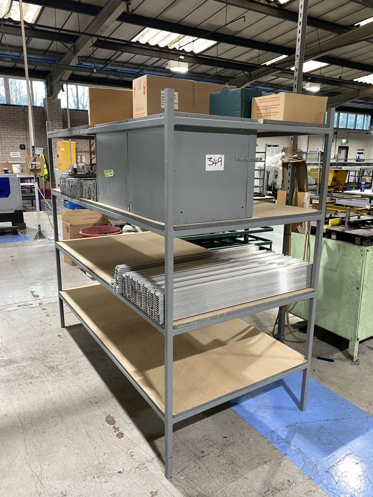 Steel Shelving Unit With 2 Cupboard 1.8m x 1m (Contents Excluded)