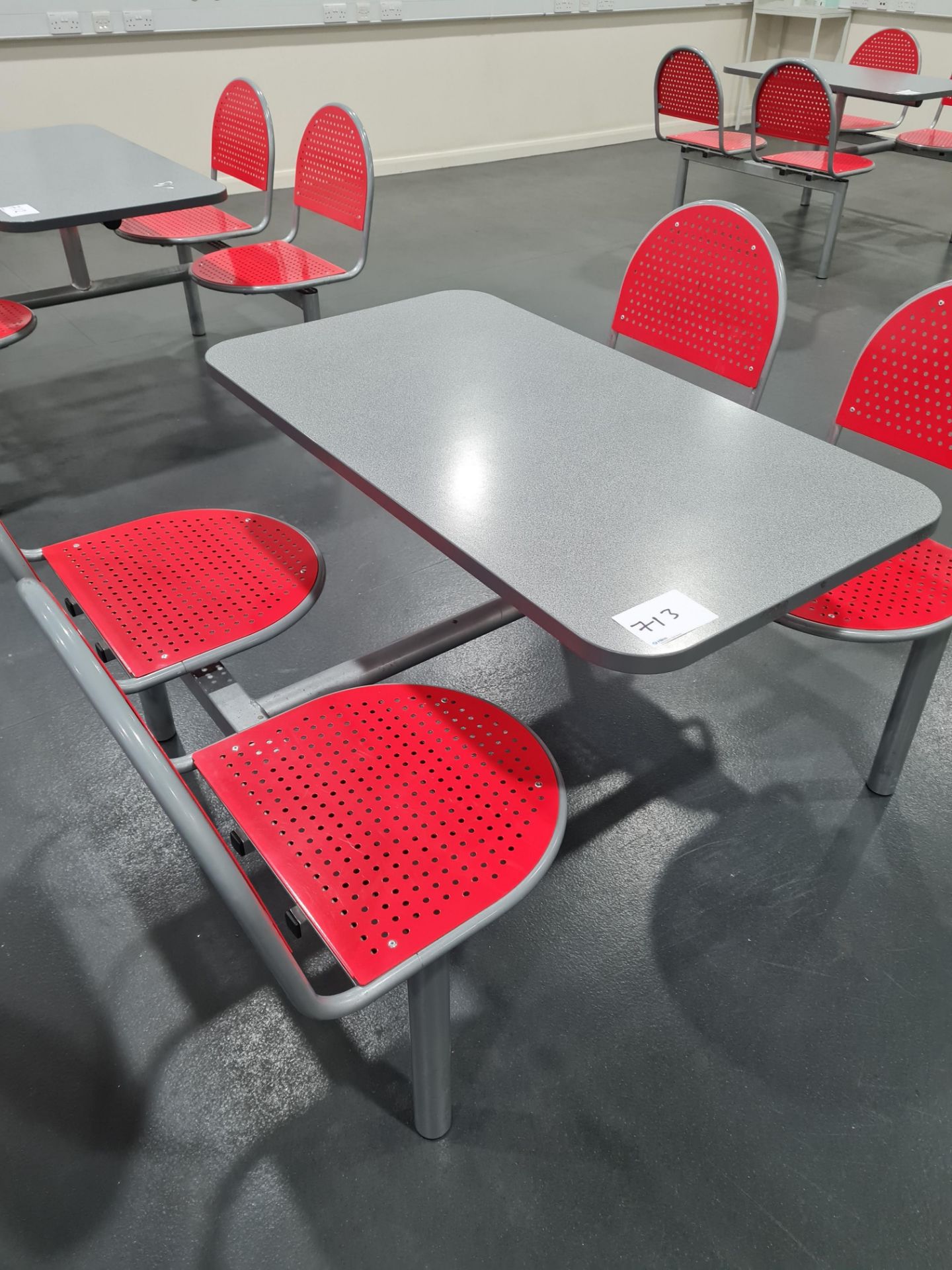 Four Person Steel Framed Canteen Table