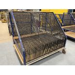 5, Steel fabricated 'toast rack' glass storage trolleys - 60 locations, approx width 165cm