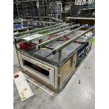 2, Steel fabricated uPVC window frame assembly benches. Lower shelf to hold componenets (2 @ 2400x12