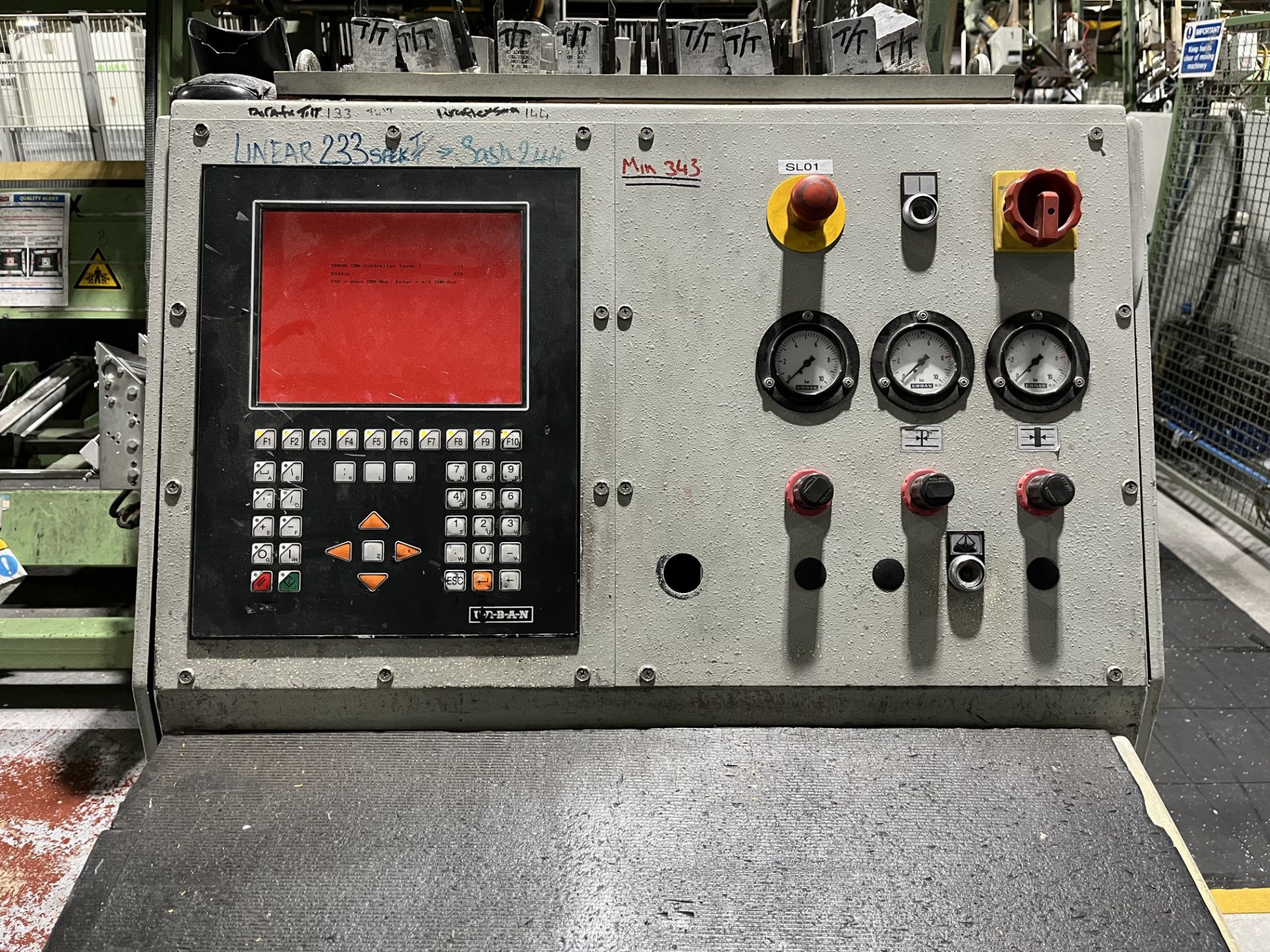SLO 1 Urban AKS-1810T-25YL6 Vertical Quad Welder Serial No. 180068 (2007) with Control Panel, Urban - Image 3 of 3