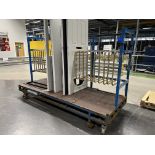 4, Steel fabricated door panel storage/transport trollies with forklift lifting pints. 28 panel loca