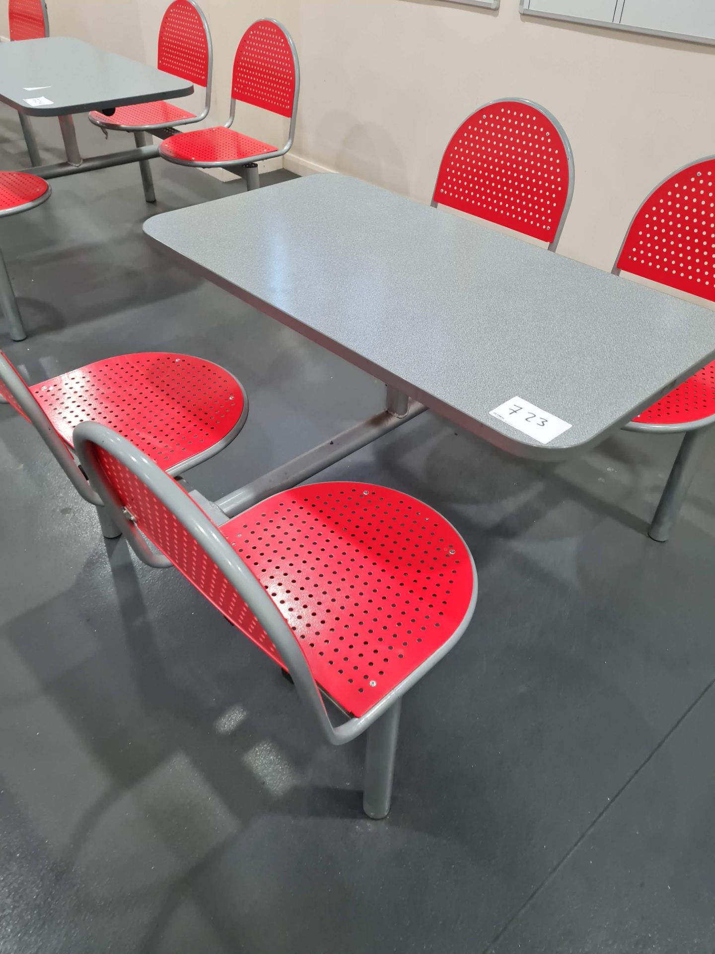 Four Person Steel Framed Canteen Table