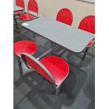 Four Person Steel Framed Canteen Table