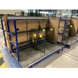 10, Steel fabricated Glazed unit storage trolleys, colour Blue, 40 locations, approx. size 1 x 2.1 x