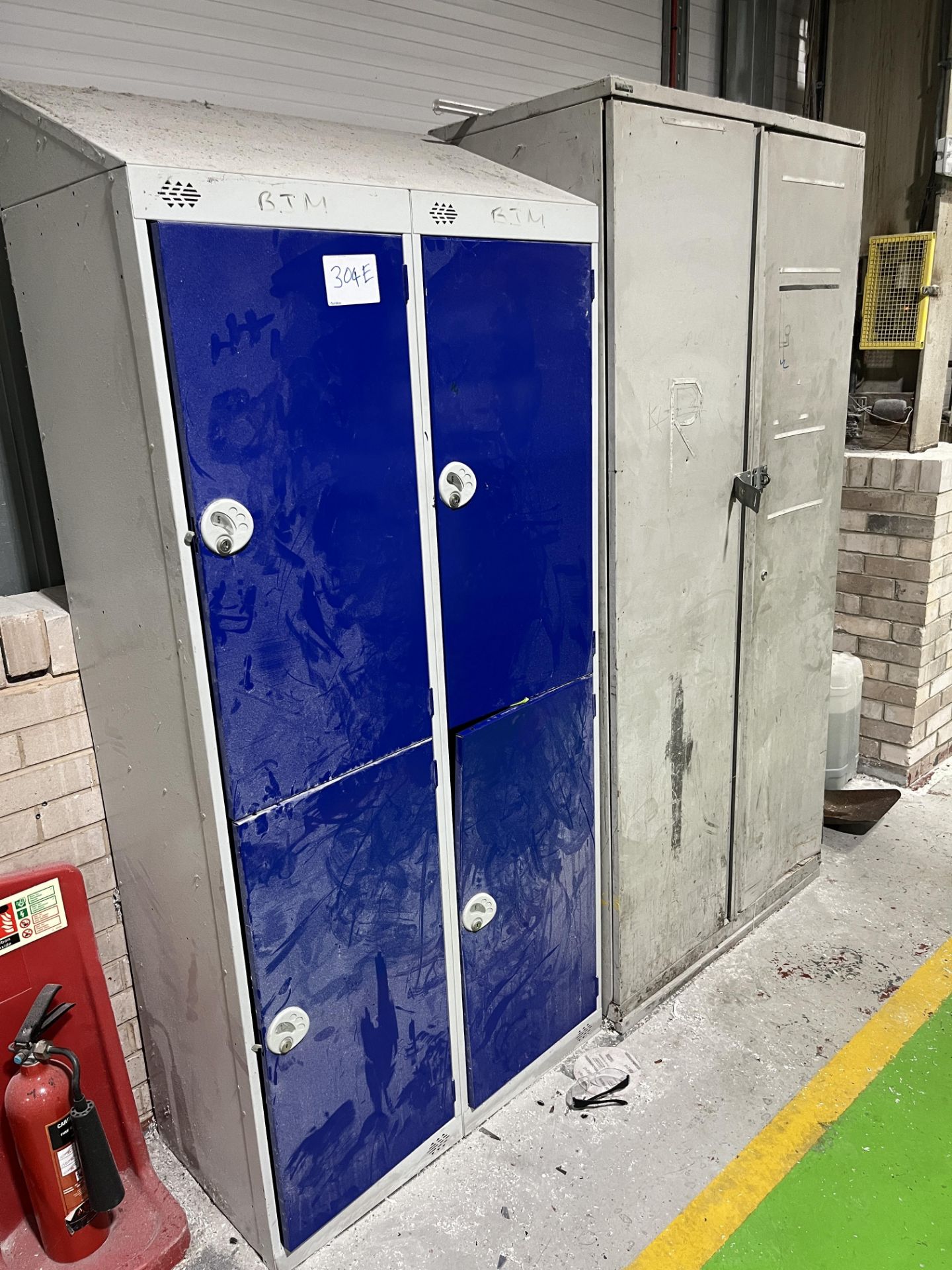 Steel Compartment Locker Unit And A Steel Double Door Cupboard