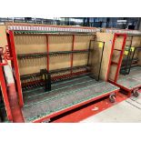 10, Steel fabricated Glazed unit storage trolleys, colour red, 40 locations, approx. size 1 x 2.1 x