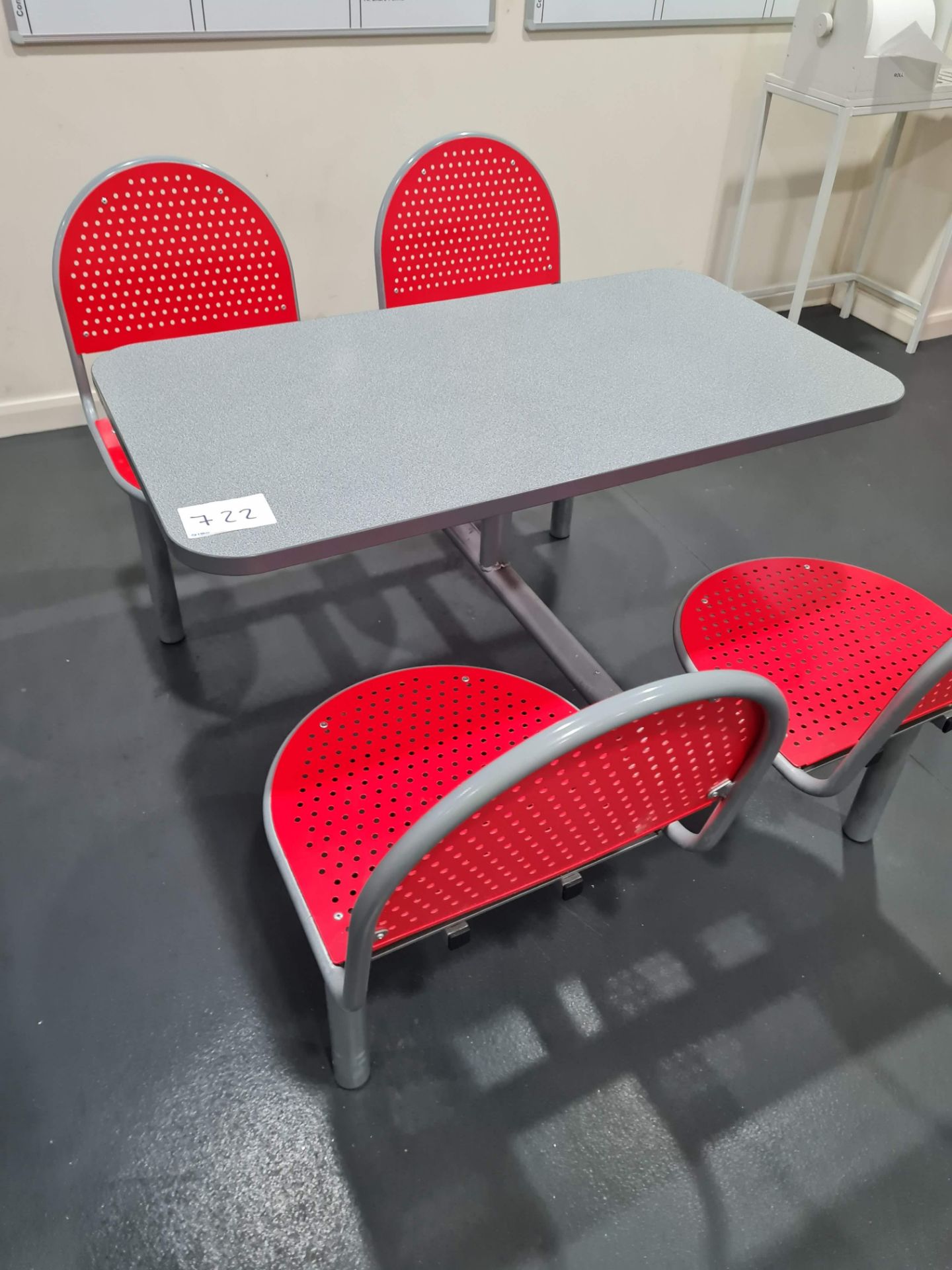 Four Person Steel Framed Canteen Table