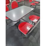 Four Person Steel Framed Canteen Table