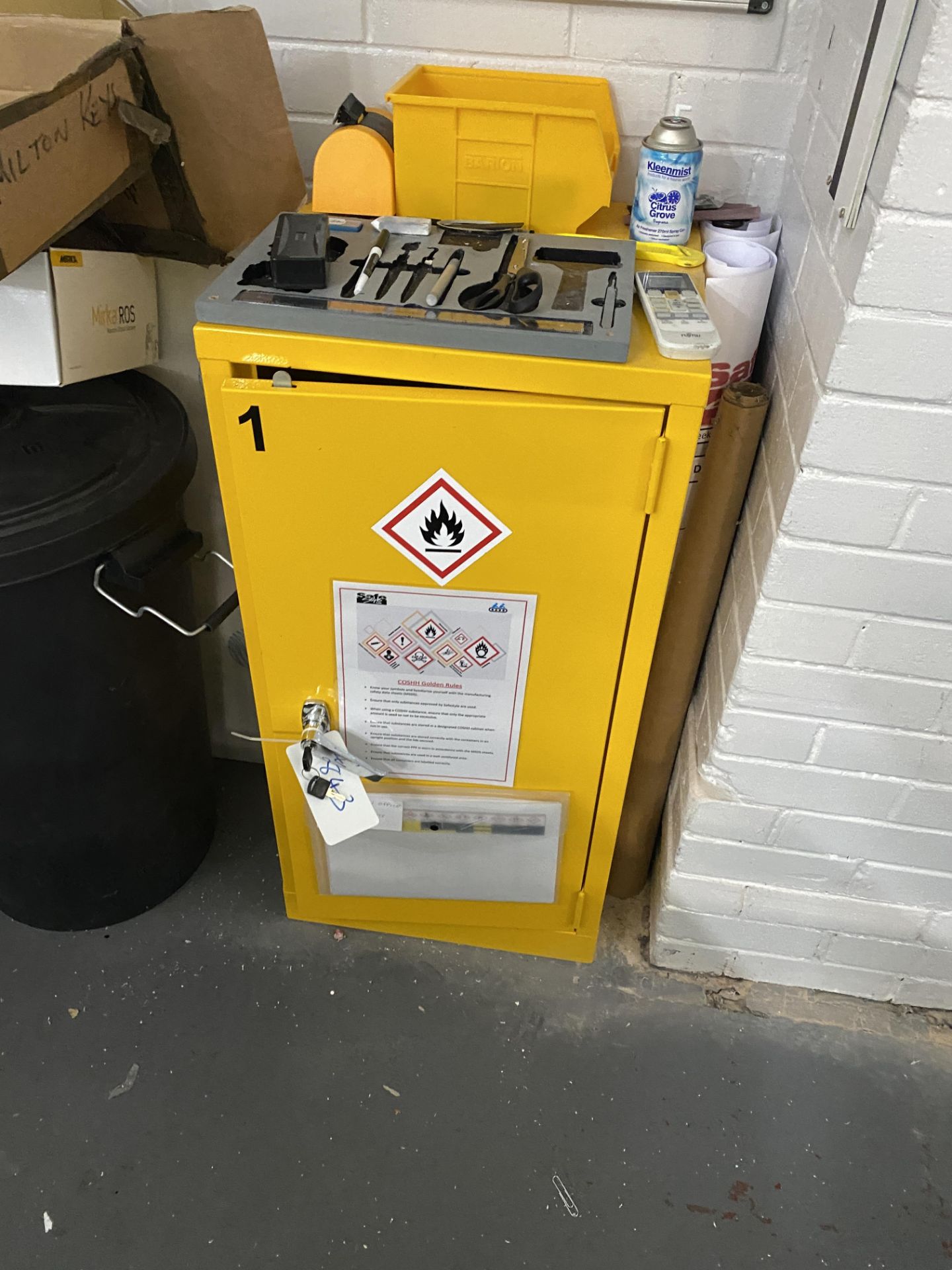 Metal COSHH Cabinet And Contents