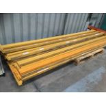 Dismantled Link 51 racking - 12; approx. 5m x 1m end frames - approx. 33 beams