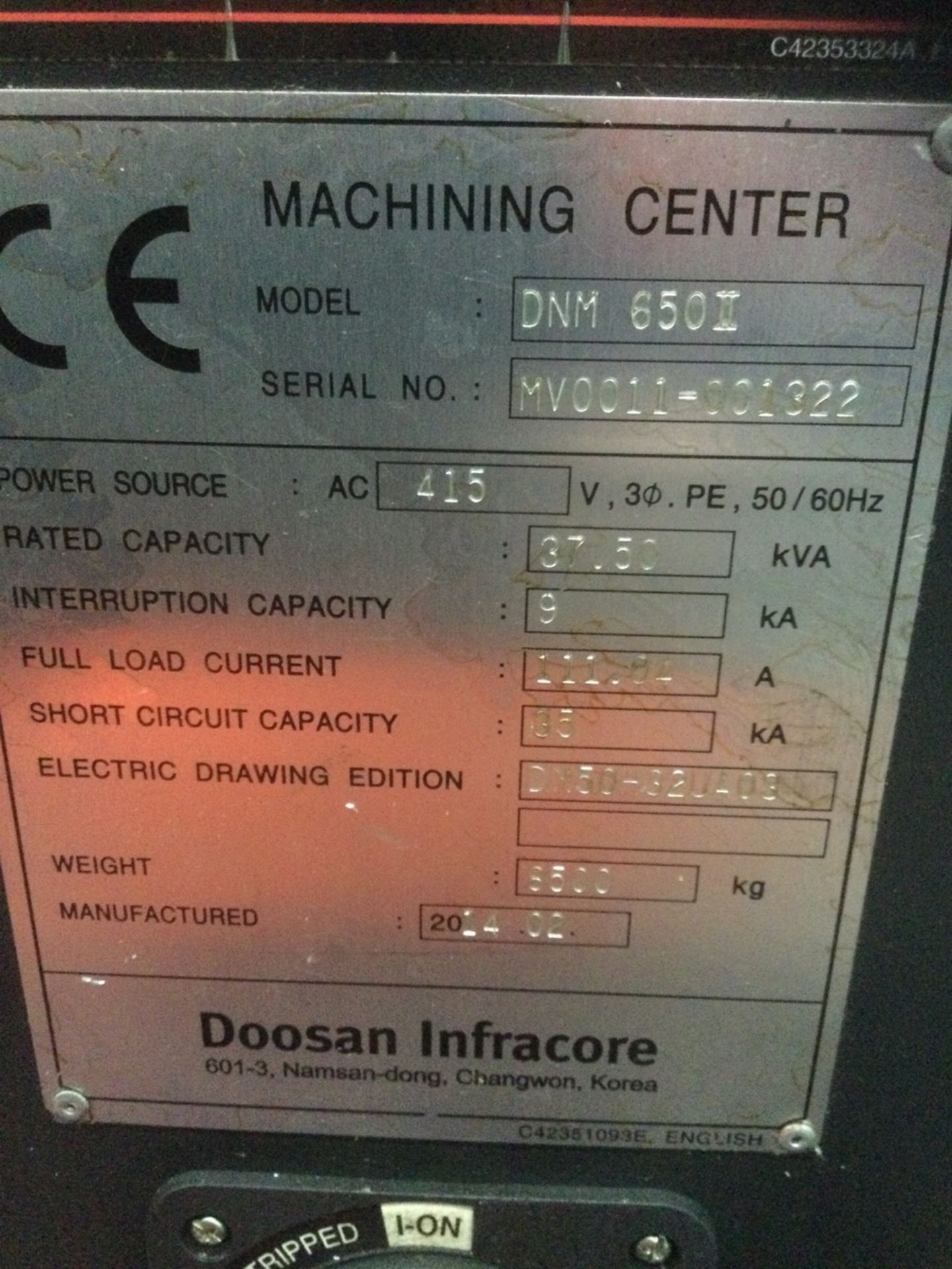 Doosan DNM650 3-Axis Vertical Machining Centre With Fanuc I-Series Control - Image 2 of 2