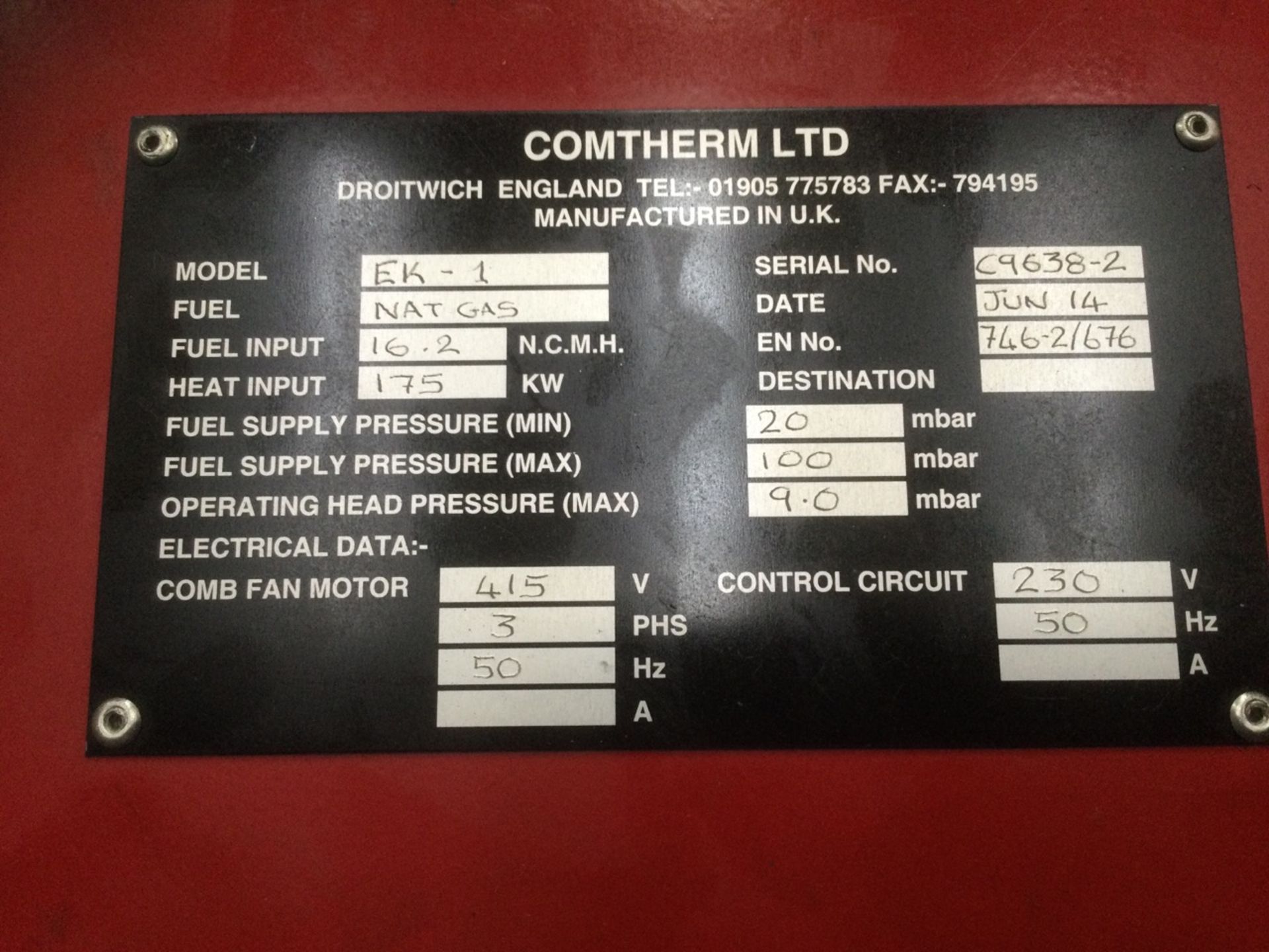 Heat Treatment Oven With Rise Up Access Door, Gas Fuelled, Approximate Size 4m X 4m X 3m Overall Siz - Image 2 of 2