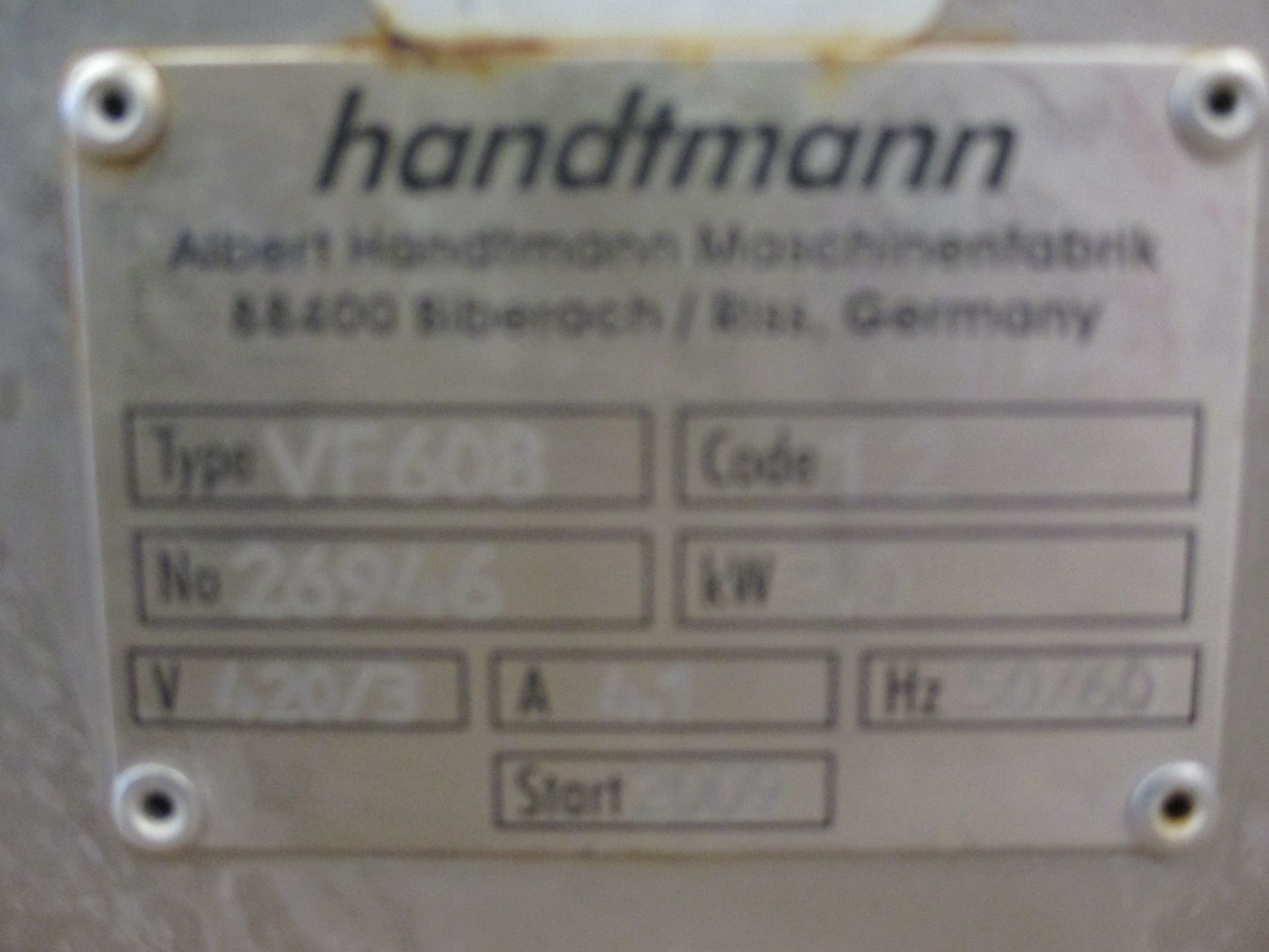 1: Handtmann VF 608 Plus Vacuum Filler (2009) - Image 2 of 3