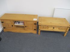1, Pine Coffee Table and Television Unit