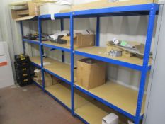 3, Bays of Lightweight Shelving and Contents
