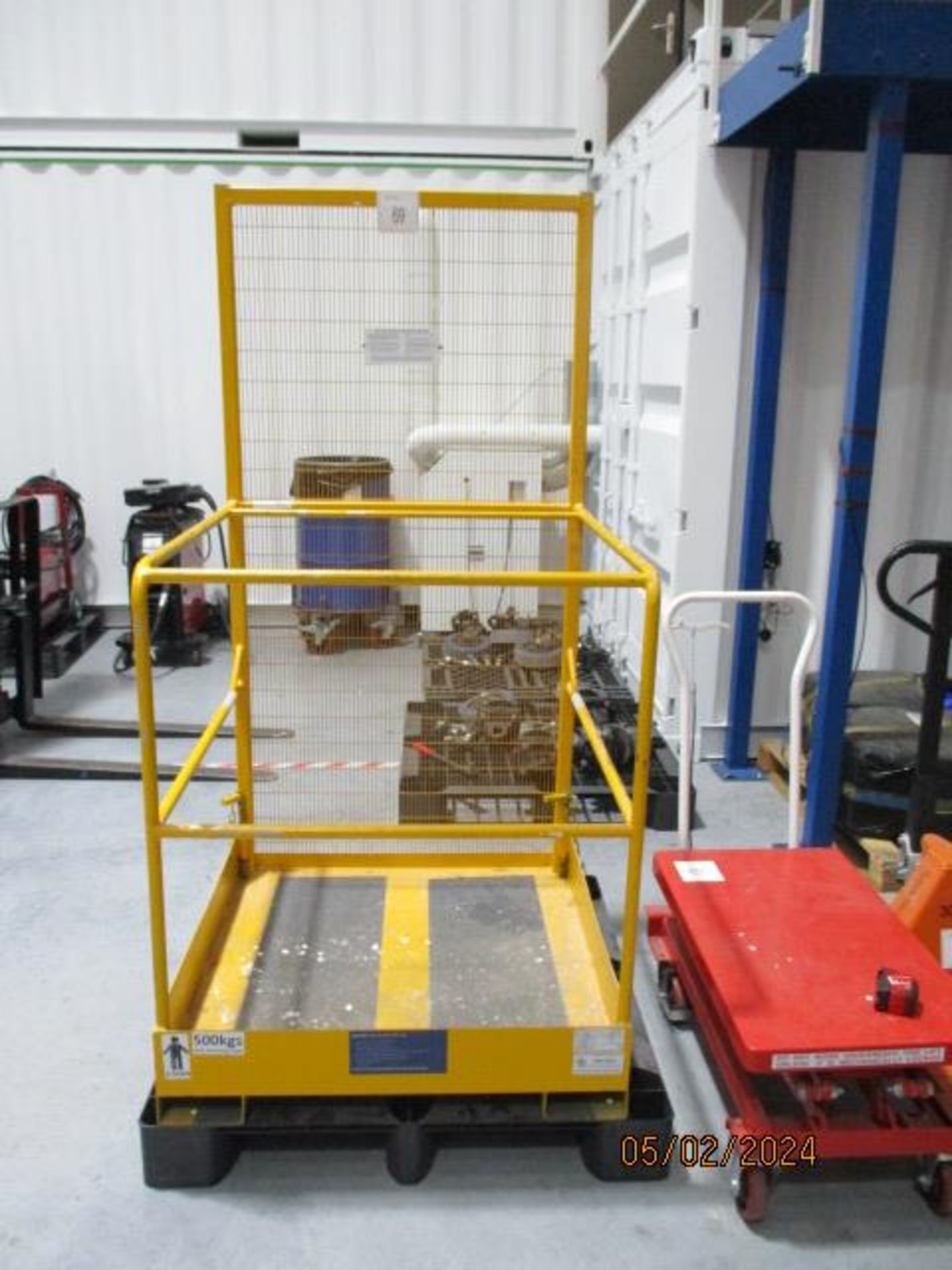 1, Contact WP-STD MK4 2 Man Pedestrian Safety Forklift Cage Serial No. 122459 (2022) with 500Kg Safe