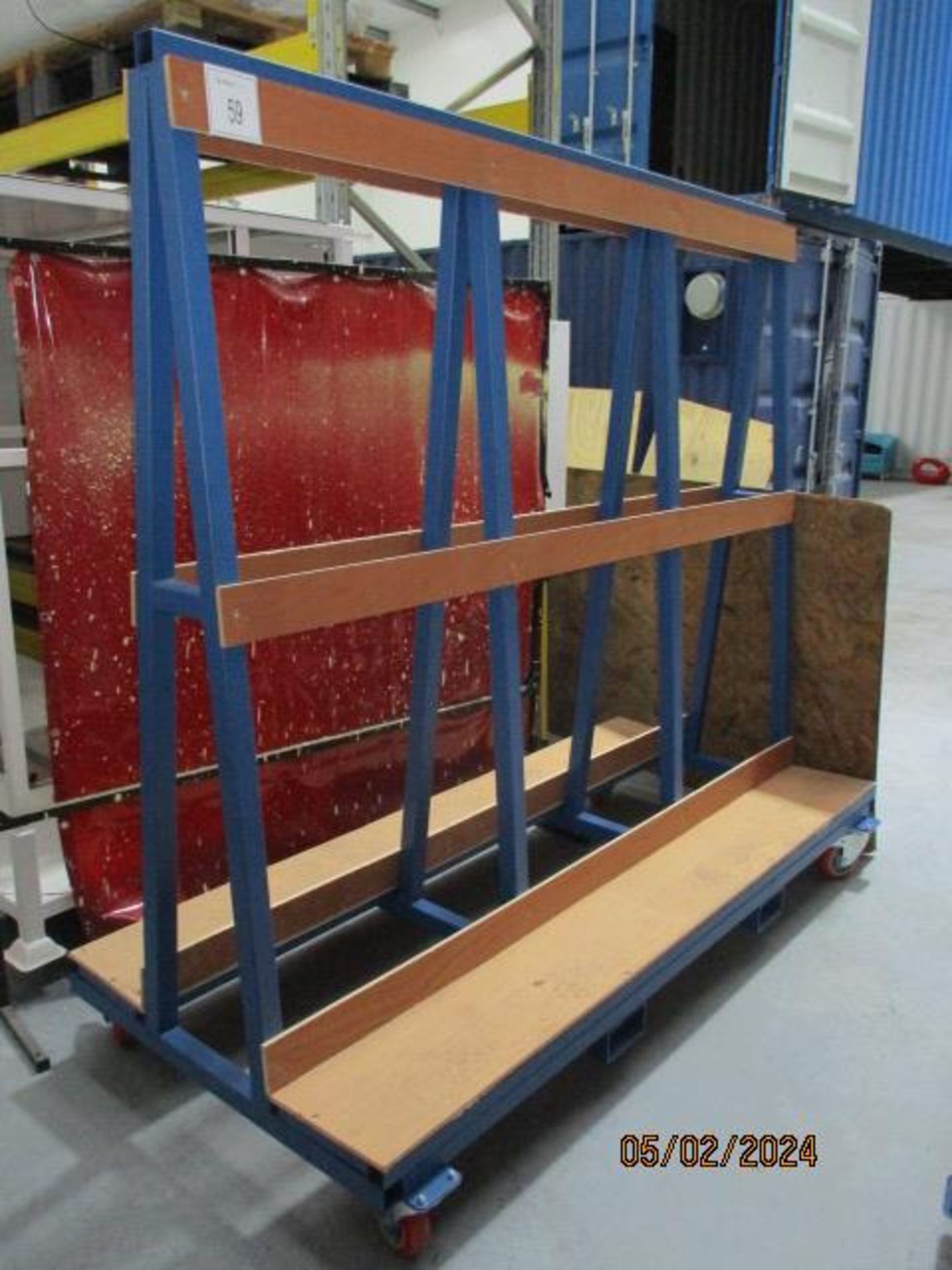 1, Mobile Steel A Frame 2.3m Long x 1m Wide x 2.1m High with Contents