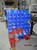 Quantity Lin Bins with Assorted Fixings & Abrasives Including Trolley