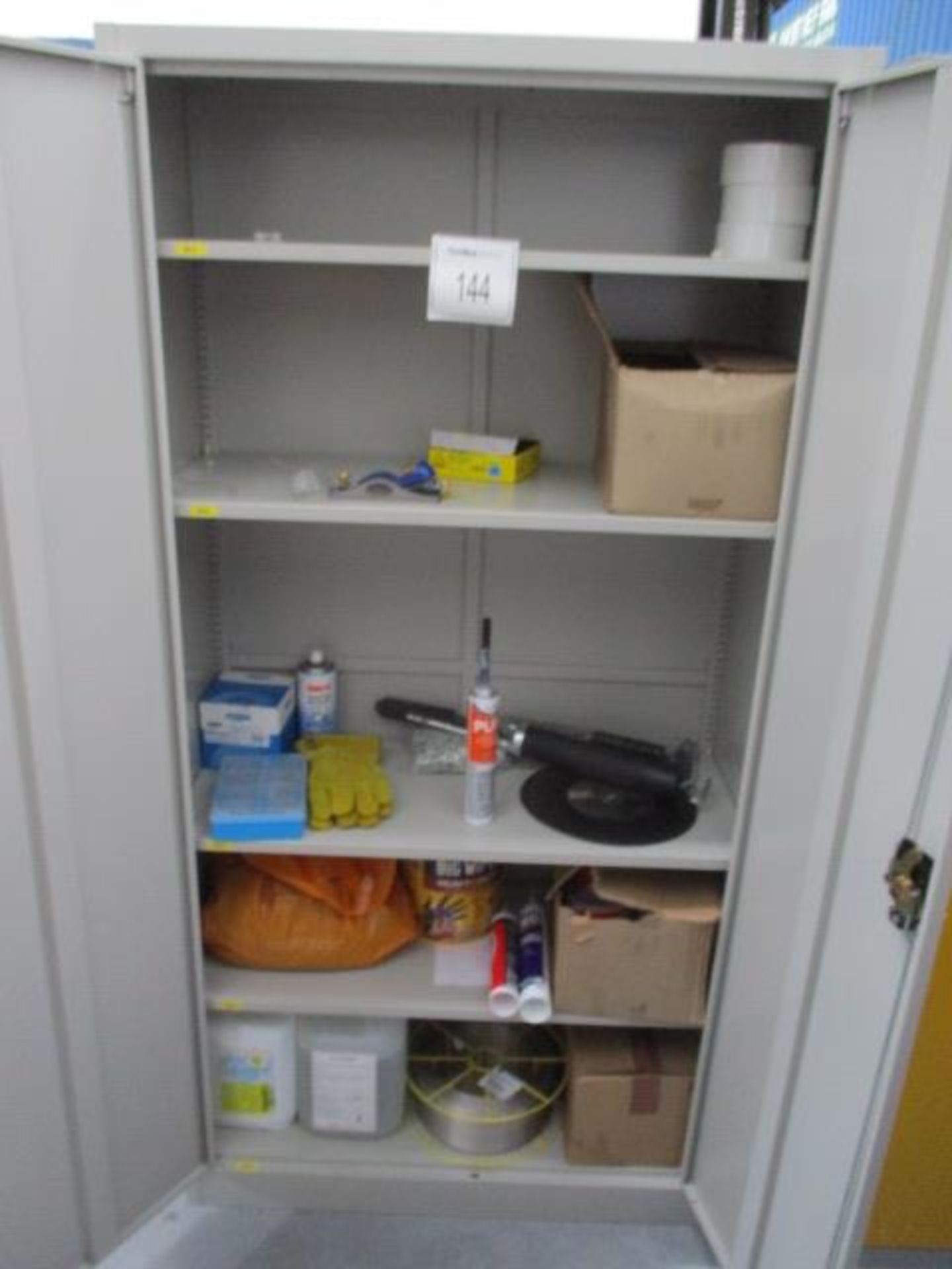 1, Steel Cabinet and contents