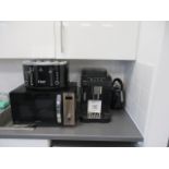 Qty Kitchen Sundries, Including, Delonghi Magnifica Evo Coffee Machine, Toaster, Kettle, Microwave a