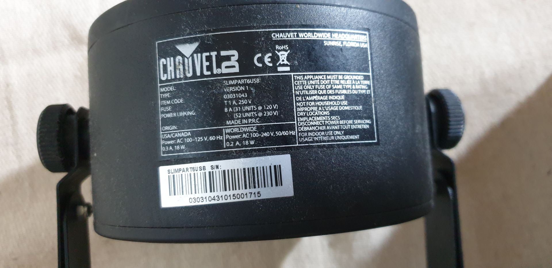 3 ; Chauvet DJ SlimPAR 6 LEDs USB Stage Lighting - Image 3 of 3