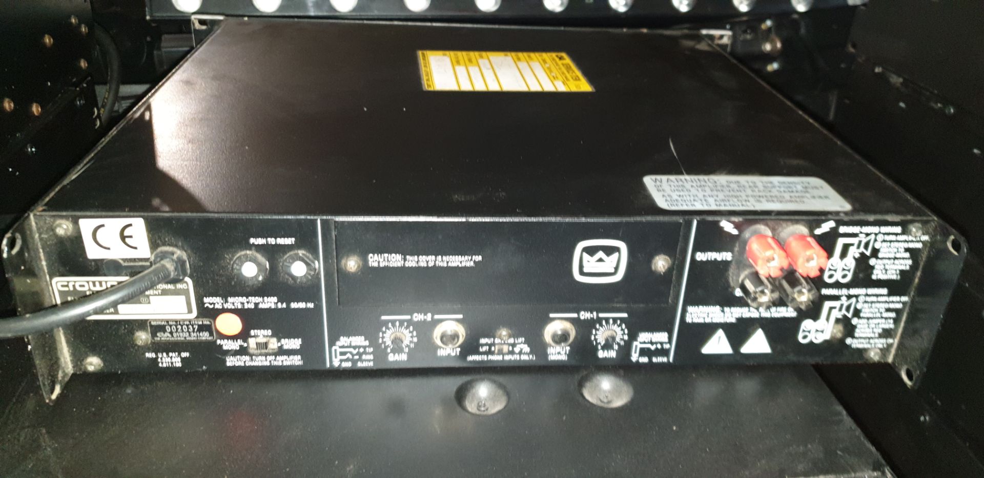 1 ; Crown Macro-Tech 2400 Stereo Power Amplifier - Image 2 of 2