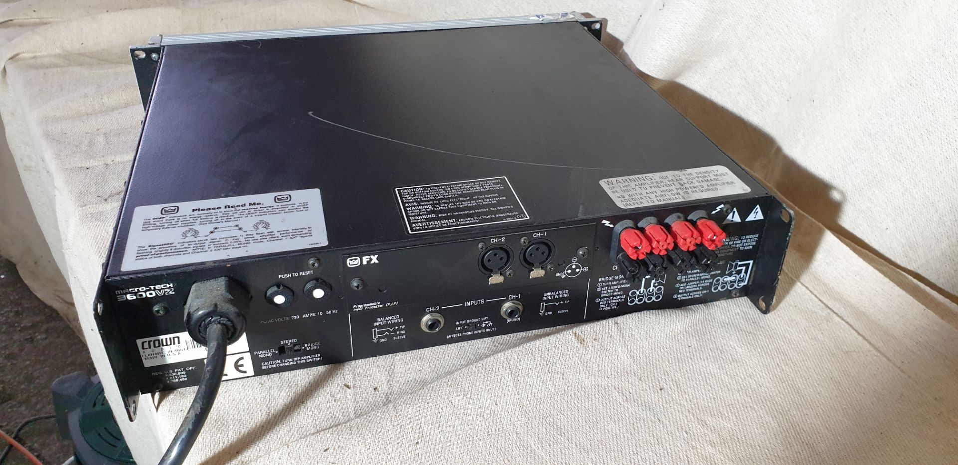 1 ; Crown Macro-Tech 3600 VZ Power Amplifier - Image 3 of 3