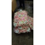 1 ; c.40 fake white and pink flower wall panels. No frame