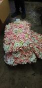 1 ; c.40 fake white and pink flower wall panels. No frame