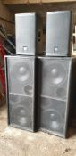 QTY ; Assortment of Speakers, comprising of 3 x Large Double Bass Speakers, 2 x Electro Voice ELX112