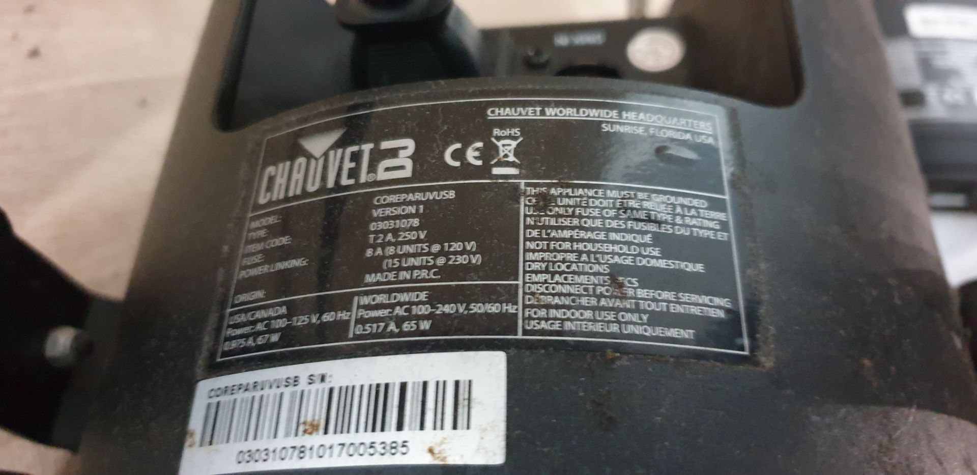 3 ; Chauvet DJCOREpar UV USB Ultra Violet Cannon Beam . - Image 6 of 6
