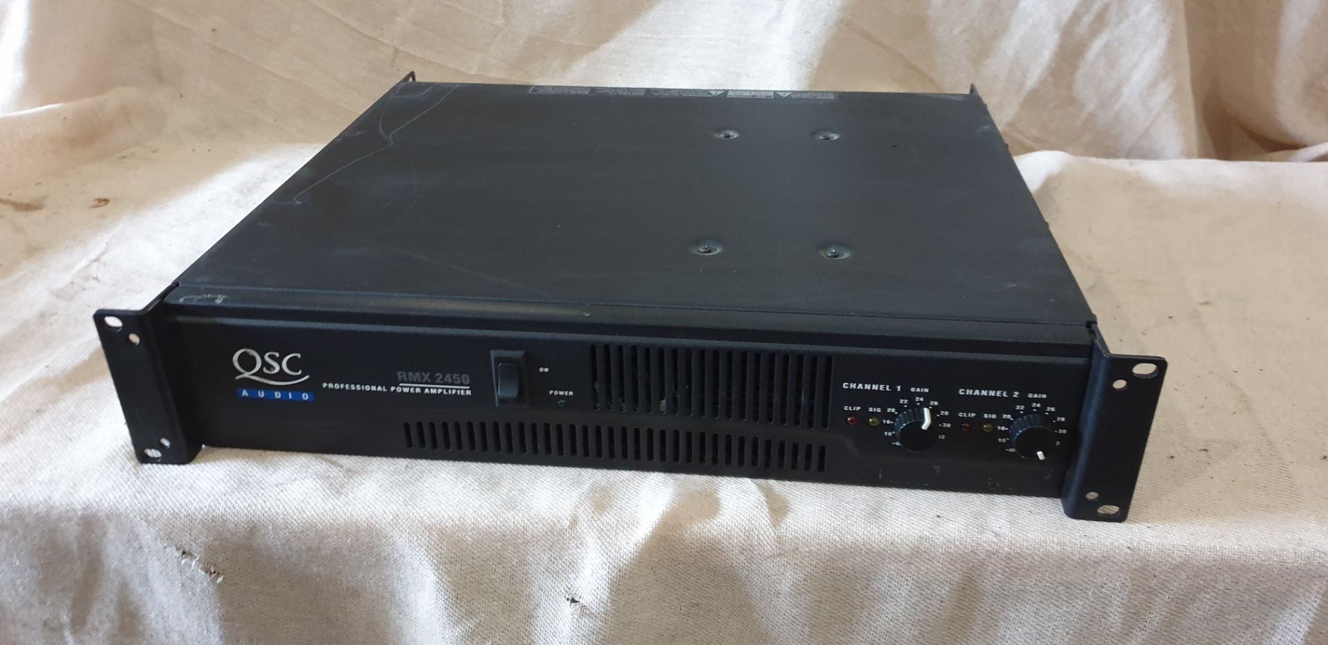 1 ; QSC Audio RMX 2450 Professional Power Amplifier.