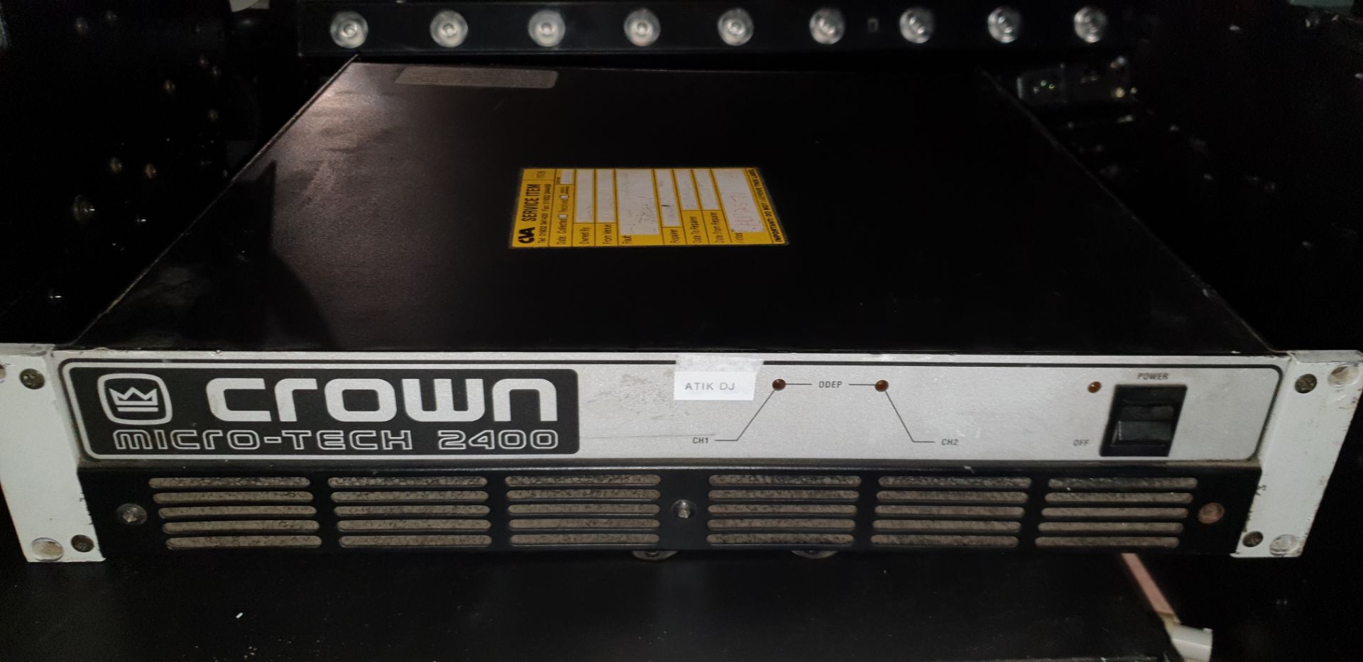 1 ; Crown Macro-Tech 2400 Stereo Power Amplifier.