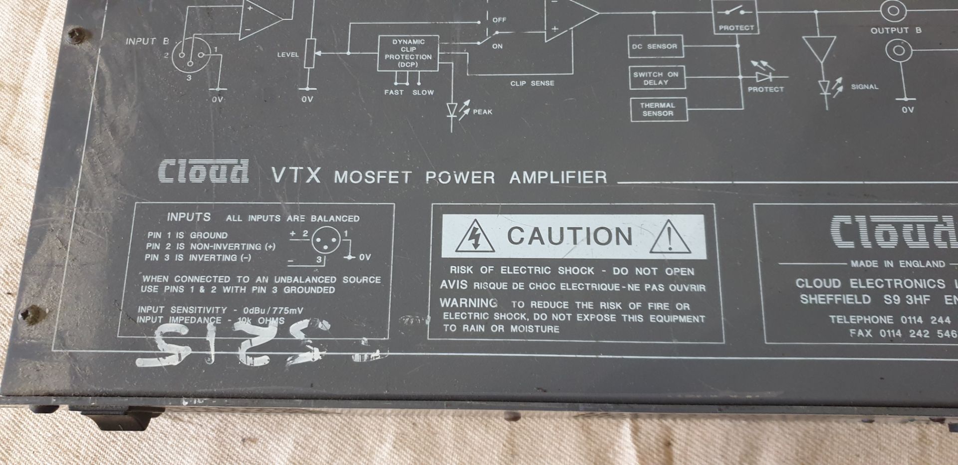1 ; Cloud VTX750 Professional Power Amplifier. - Image 2 of 3