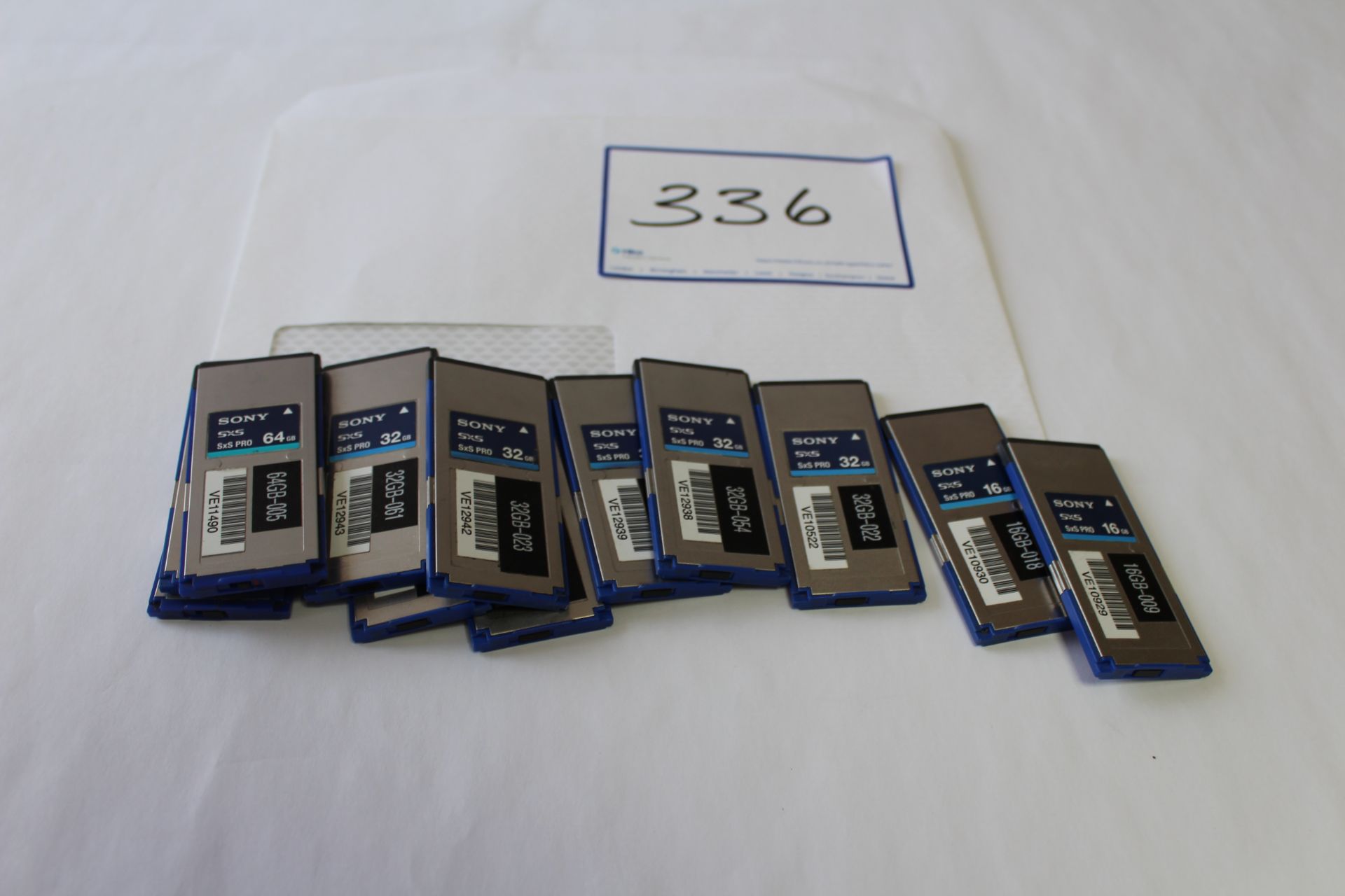 8 x Sony SXS-1 32GB Memory Cards, 2 X Sony SXS Pro 64GB Memory Cards and 2 Sony SXS Pro 16GB Memory