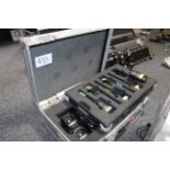 6 Red PT 600 Walkie Talkies with Charging Station and Flight Case (All Faults)