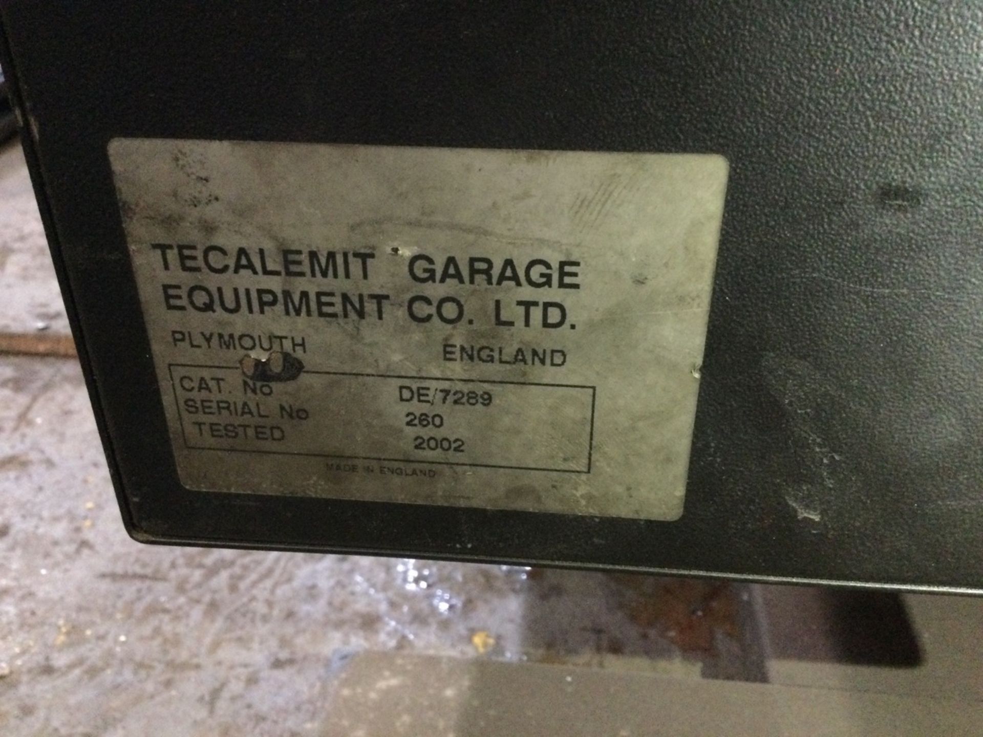 Tecalemit DE7289 Headlight Beam Tester With Floor Rails , serial number 260 , year 2002