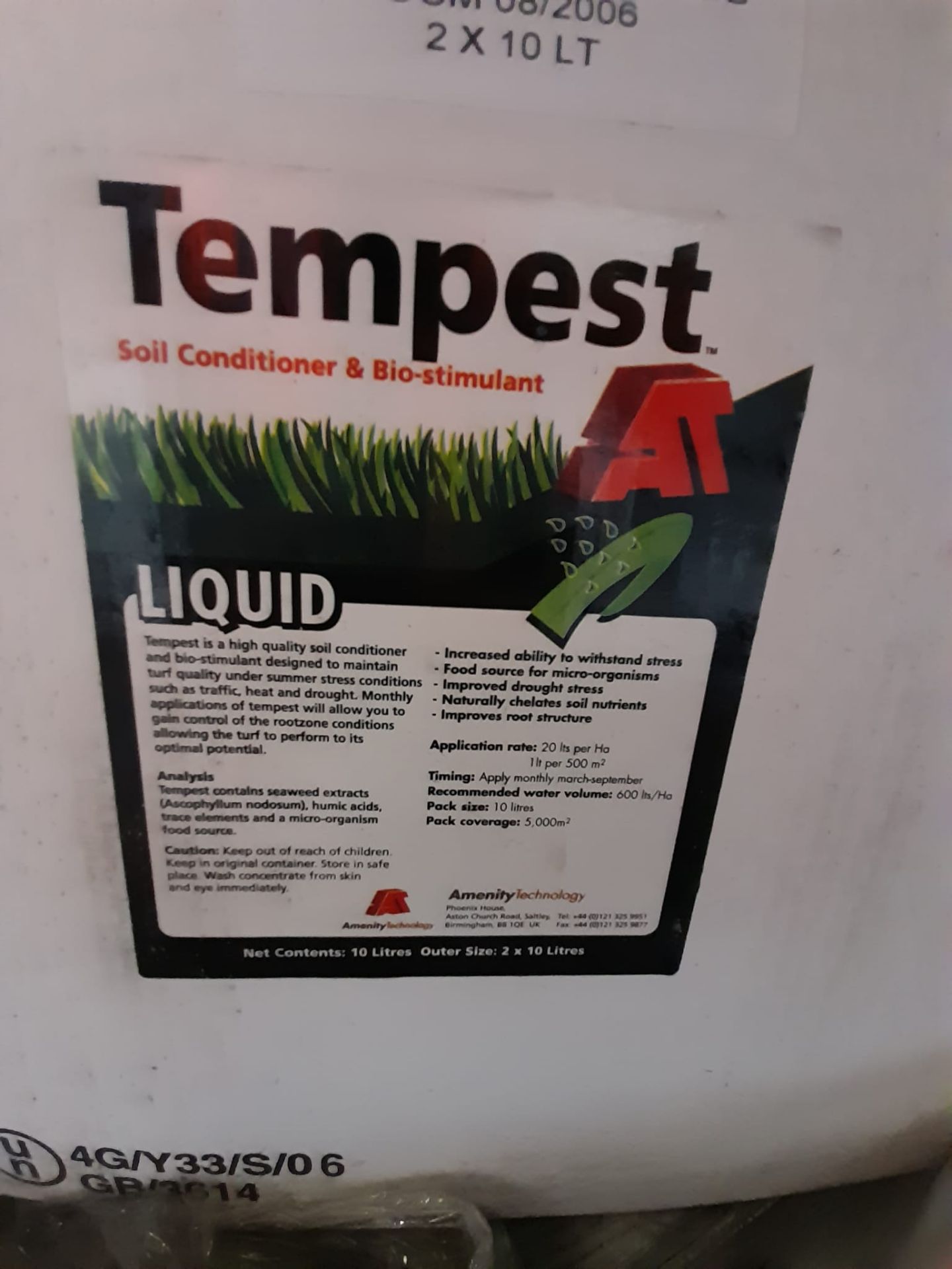 Pallet Approximately 30 Tubs Tempest Soil Conditioner And Bio-Stimulant Deactivator - Image 2 of 3