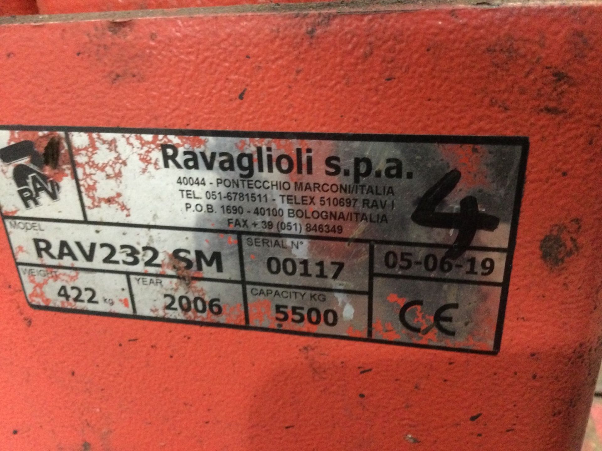 Somers/Ravaglioli RAV232 SM Mobile Cable Connected Vehicle Stands, Each 5500kg Capacity, serial numb - Image 5 of 6