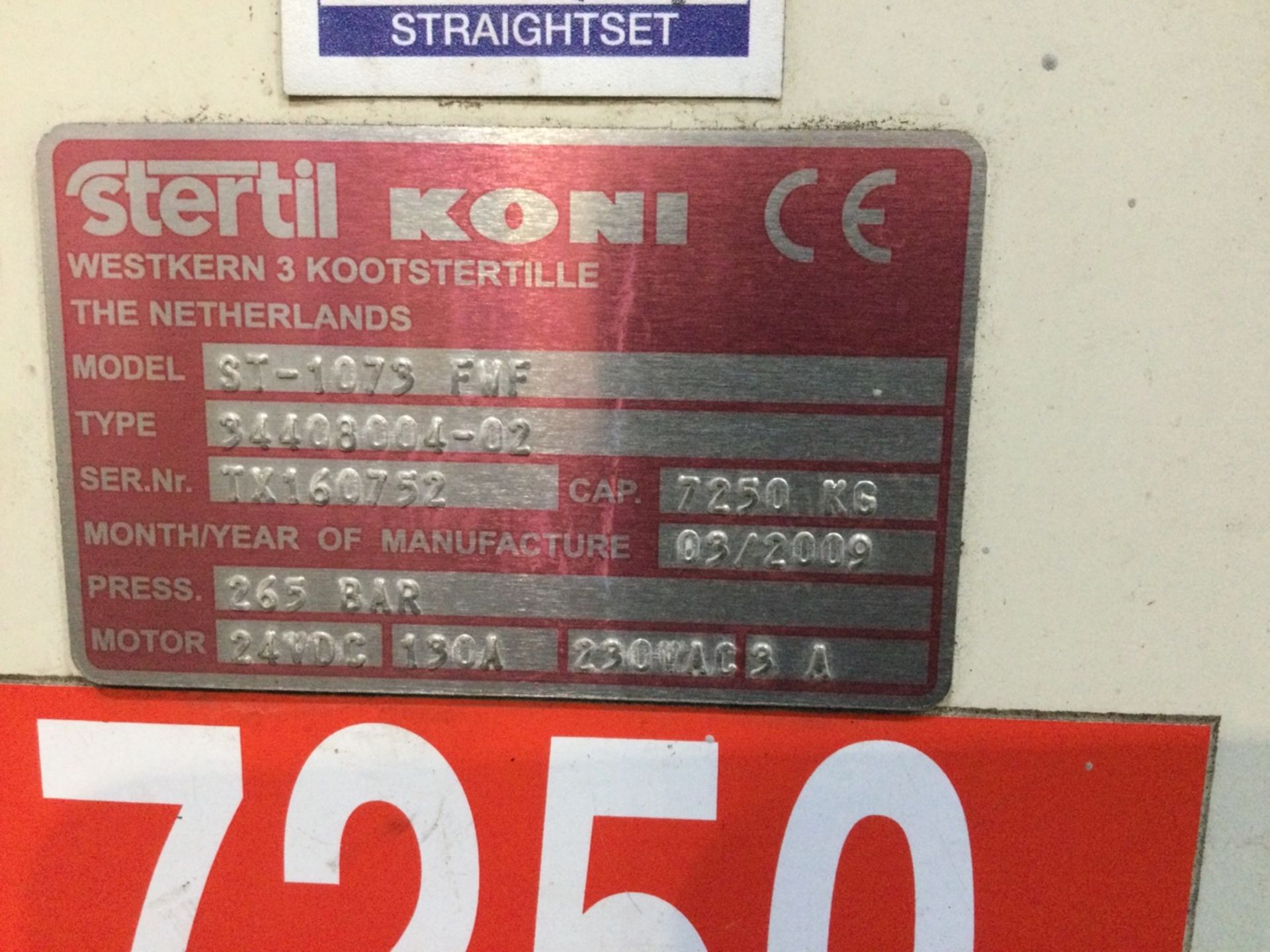 4: Stertil Koni ST-1073 FWF Wireless 7.25t Capacity Column Lifts, serial number TX160752; TX160754; - Image 2 of 6