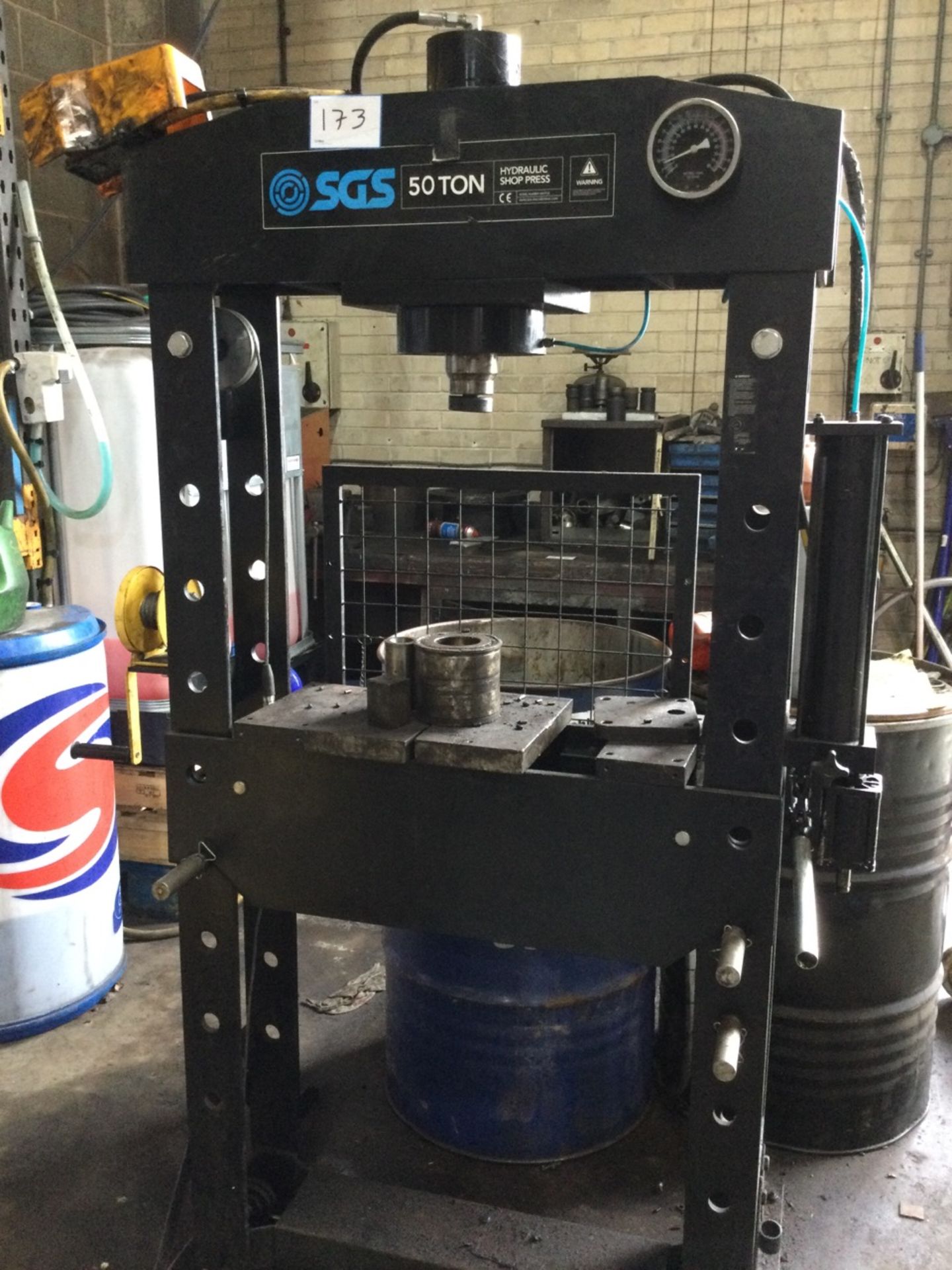 SGS 50-Tonne Rated Capacity Hydraulic Shop Press, 68-1048mm Bed Height