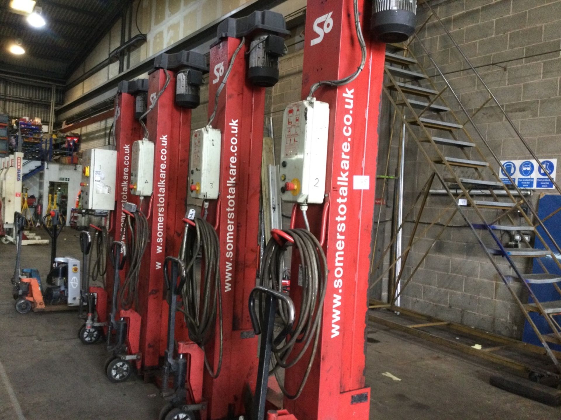 Somers/Ravaglioli RAV232 SM Mobile Cable Connected Vehicle Stands, Each 5500kg Capacity, serial numb