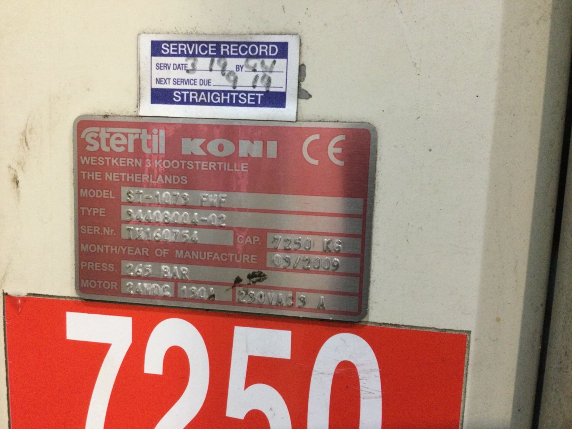 4: Stertil Koni ST-1073 FWF Wireless 7.25t Capacity Column Lifts, serial number TX160752; TX160754; - Image 3 of 6